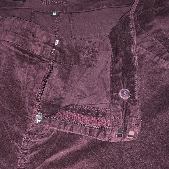Kut from the Kloth Velveteen trouser velvet purple plum pants size 16 - Picture 8 of 16